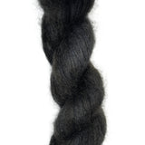 Skein of hand dyed mohair silk in the color black