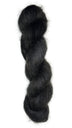 Skein of hand dyed mohair silk in the color black
