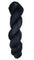 Skein of hand dyed fingering weight yarn in the color black