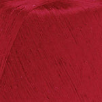 Close-up of a bright red Paillettes yarn