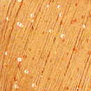 Close-up of a light orange/apricot colored Paillettes yarn