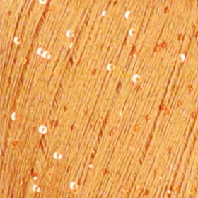Close-up of a light orange/apricot colored Paillettes yarn