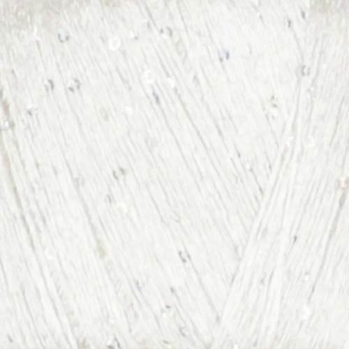 Close-up of a white Paillettes yarn