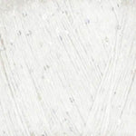 Close-up of a white Paillettes yarn