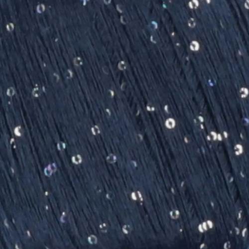 Close-up of a dark navy, almost black, Paillettes yarn