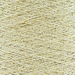 Close-up of Gold White, a white base yarn with gold sparkles