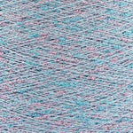 Close-up of Pink-Blue White, a white base yarn with light pink and blue sparkles