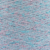 Close-up of Pink-Blue White, a white base yarn with light pink and blue sparkles