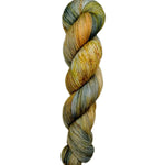 Blackbird Sycamore Fingering Mini Skein Yarn Color yellow grey black orange speckles