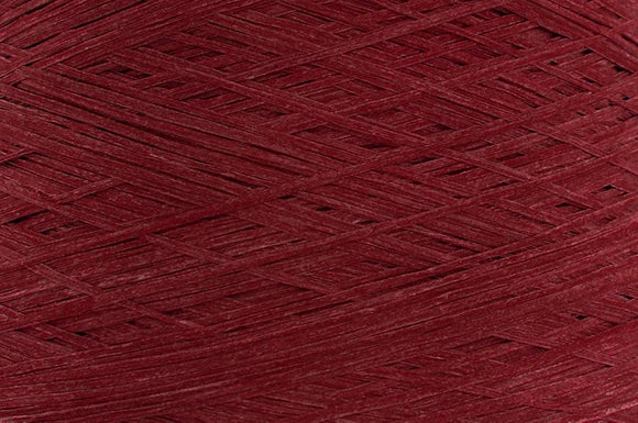Close-up of Enji, a dark red yarn