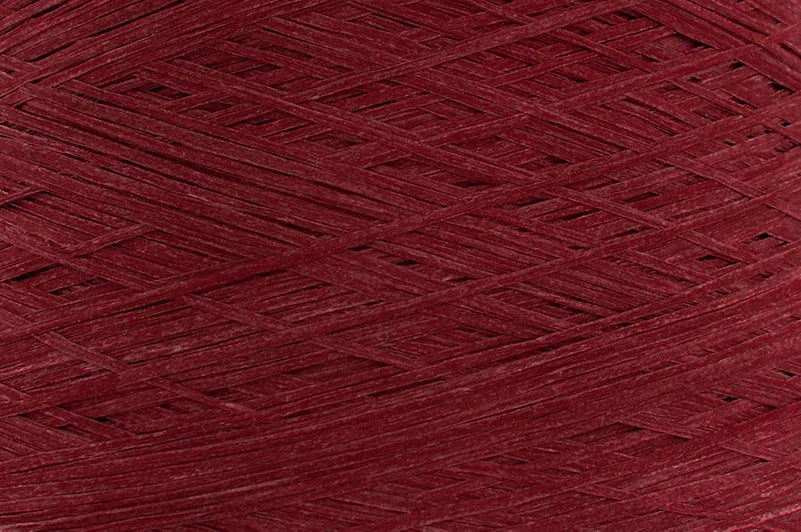 Close-up of Enji, a dark red yarn