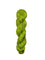 Green skein of yarn on a wooden surface
