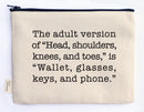 Ellembee Gift Sassy Zipper Pouch knees and toes