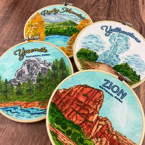 Keller Design Co. National Parks and Landmarks Embroidery Kits