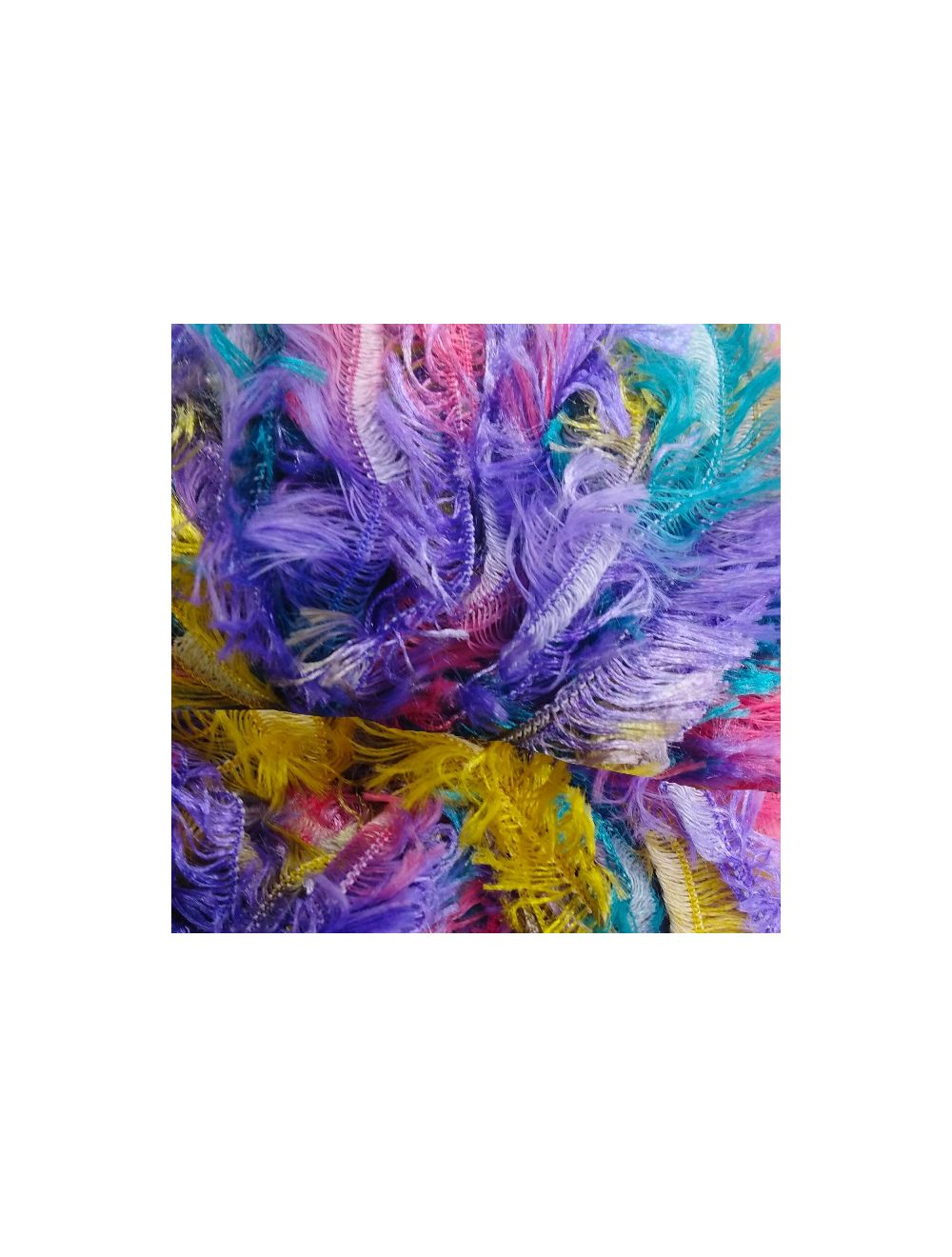 Euro Yarns Boa color purple blue and yellow