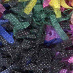 Euro Yarns Puff yarn color black yellow green and blue