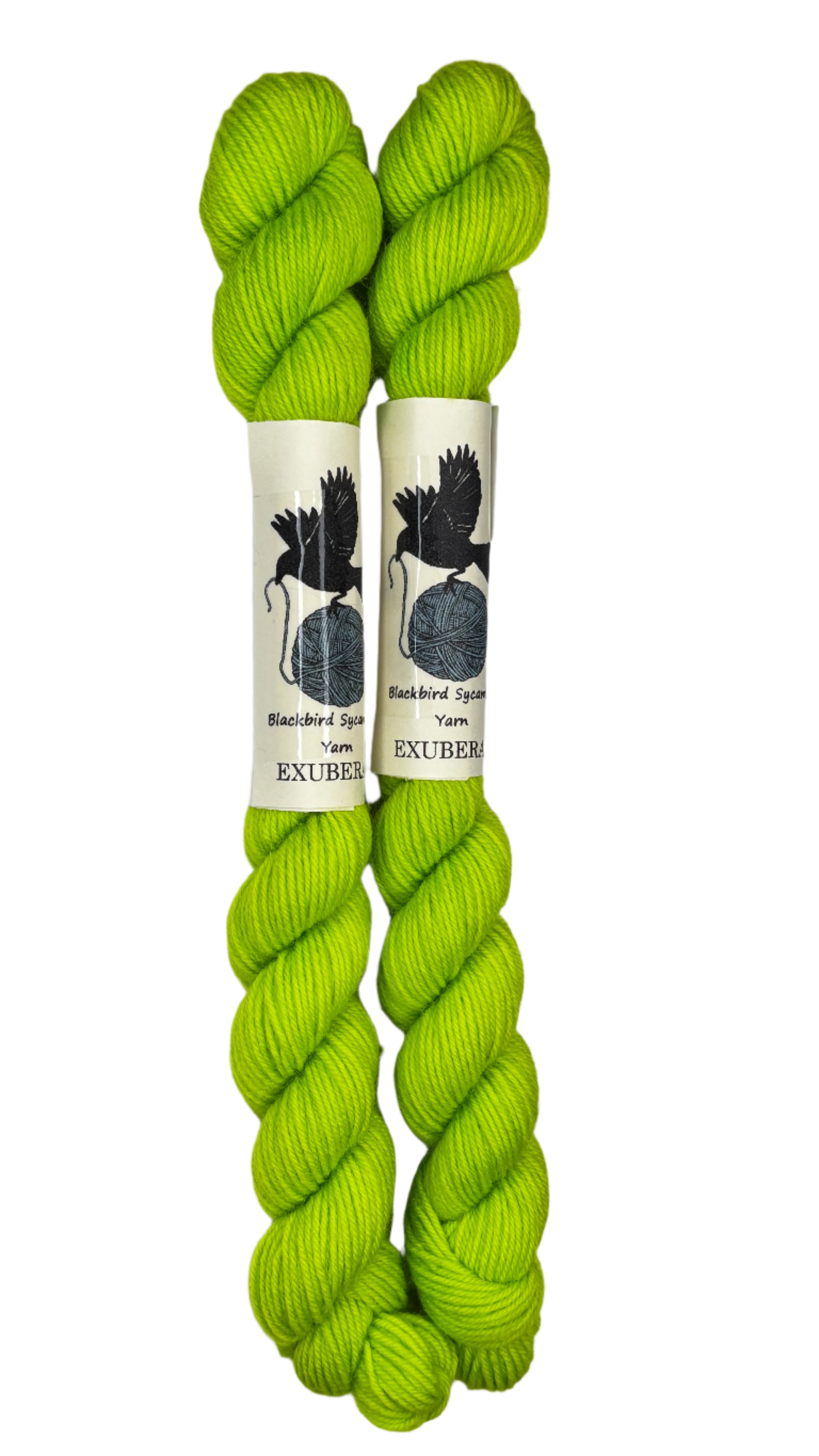 Mini Skeins of Hand Dyed yarn in the color bright green