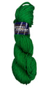 A skein of cotton yarn in the color green
