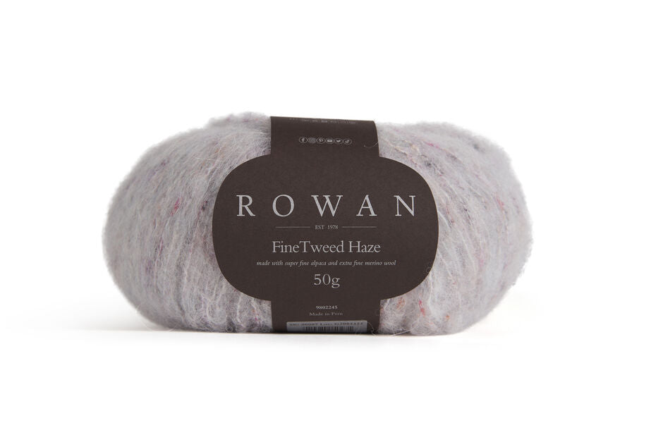 Rowan Fine Tweed Haze yarn color light gray