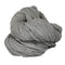 Light grey skein of fingering weight wool yarn 