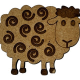 Wooden magnetic needle minder with decorative etching