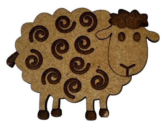 Wooden magnetic needle minder with decorative etching