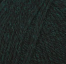 An upclose image of Plymouth Yarn Galway in the color heathered black with teal 