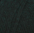 An upclose image of Plymouth Yarn Galway in the color heathered black with teal 