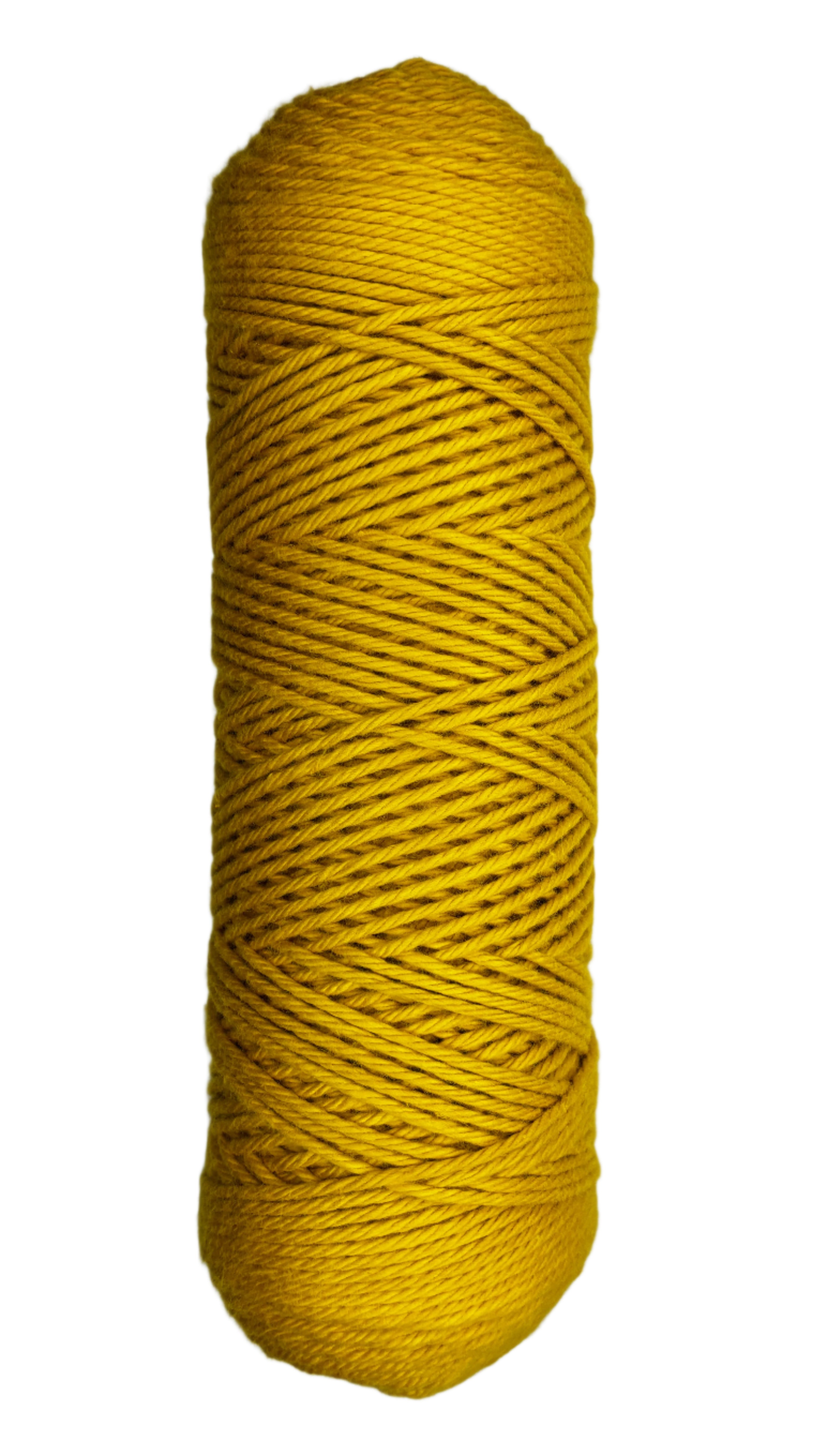 Golden yellow skein of cotton yarn