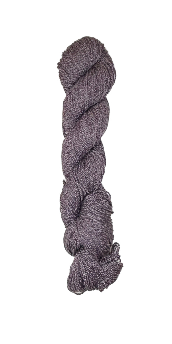 A skein of yarn in a dark berry color 
