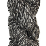 grey and black skein of handspun yarn