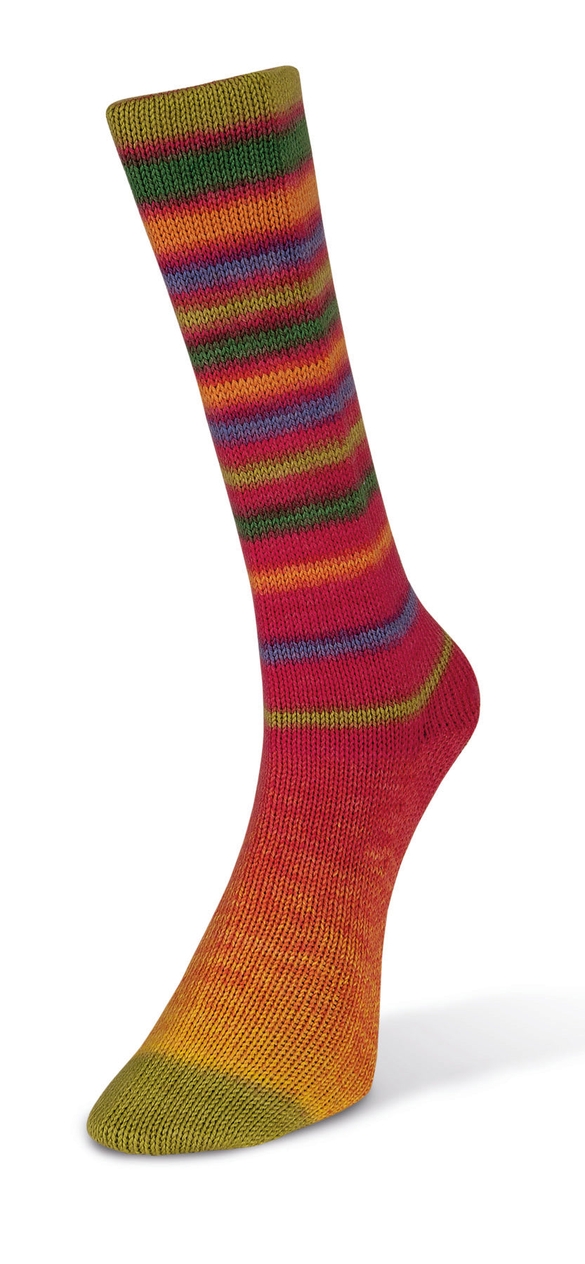 Laines de Nord Inifinity Sock color red green blue