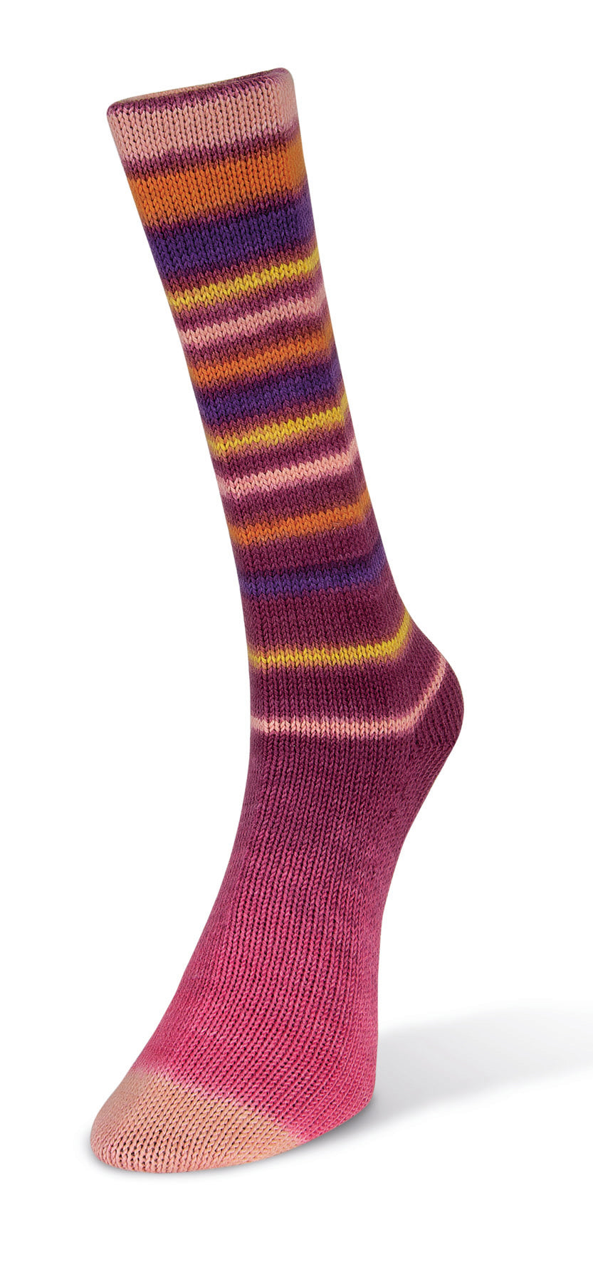 Laines de Nord Inifinity Sock color pink purple yellow