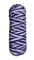 White, purple, Navy striped skein of yarn