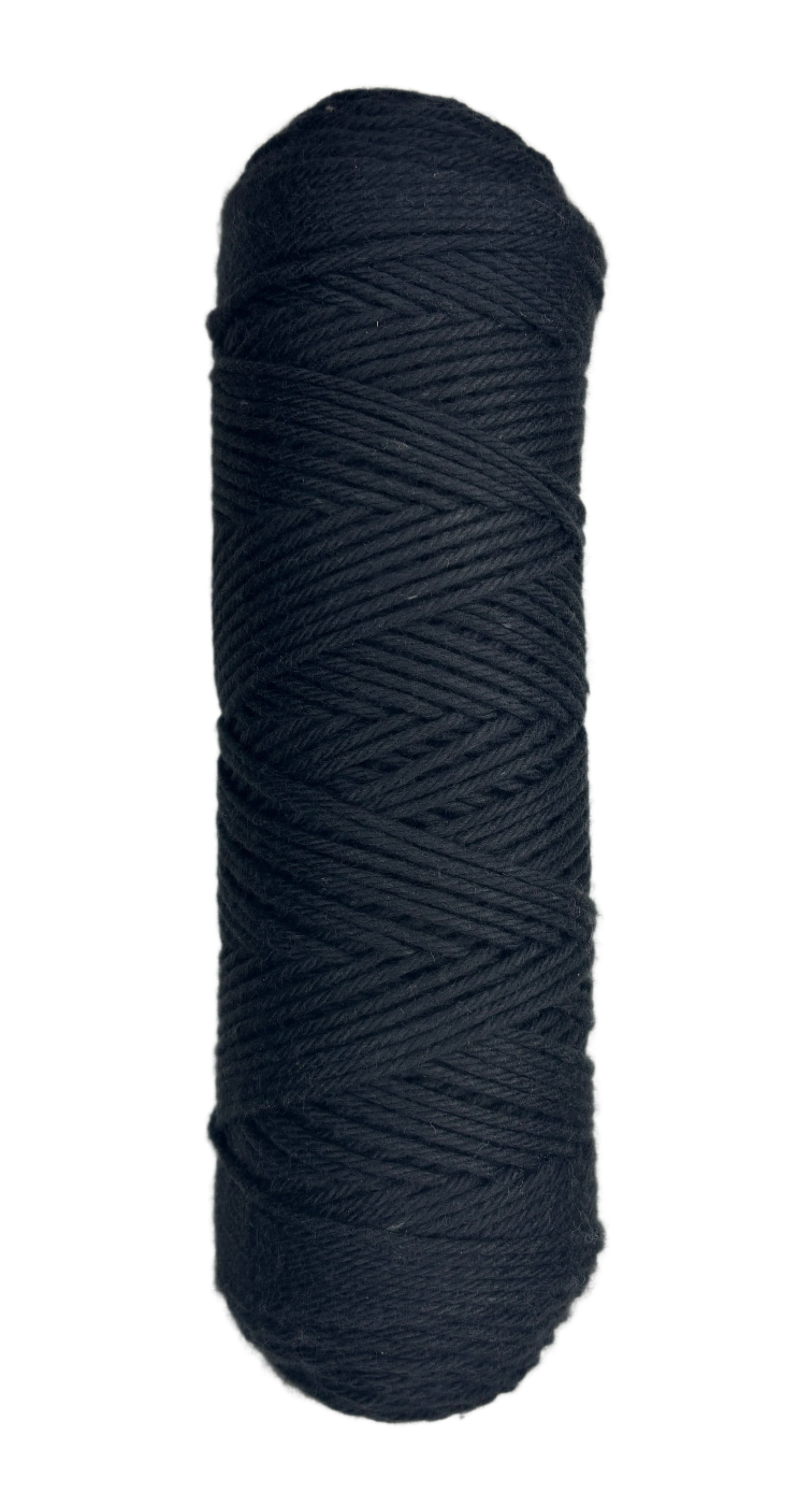 Black skein of cotton yarn