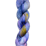 Blackbird Sycamore Fingering Mini Skein Yarn Color purple blue yellow pink speckles