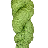 A skein of Berroco Vintage Worsted yarn color green