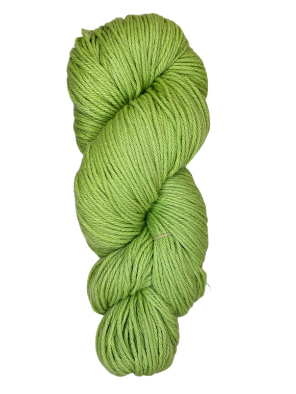 A skein of Berroco Vintage Worsted yarn color green