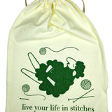 Knitbaahpurl Large Project Bag Live your life in stitches