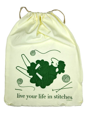 Knitbaahpurl Large Project Bag Live your life in stitches