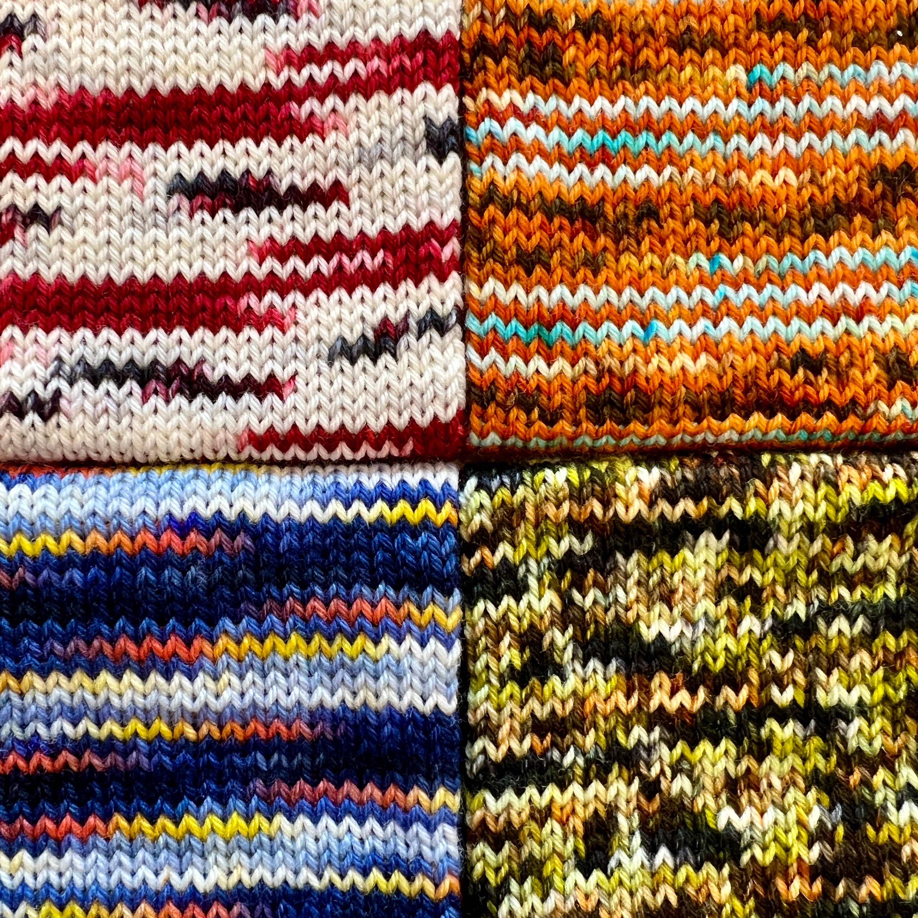 Knitted Wit National Parks July, sock tube close up