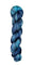 A skein of hand-dyed fingering/sock yarn color blue grey black speckles