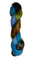 Skein of mohair silk yarn hand-dyed in Wyoming in the color blue green brown orange