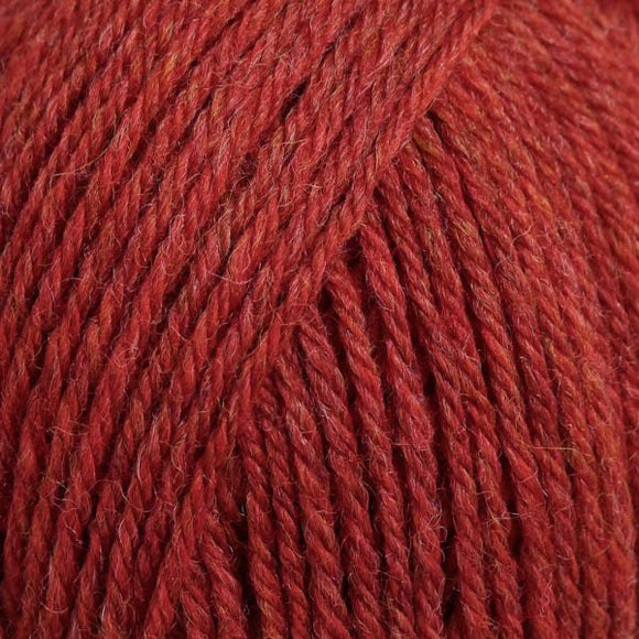 up close skein of lanas light yarn color red