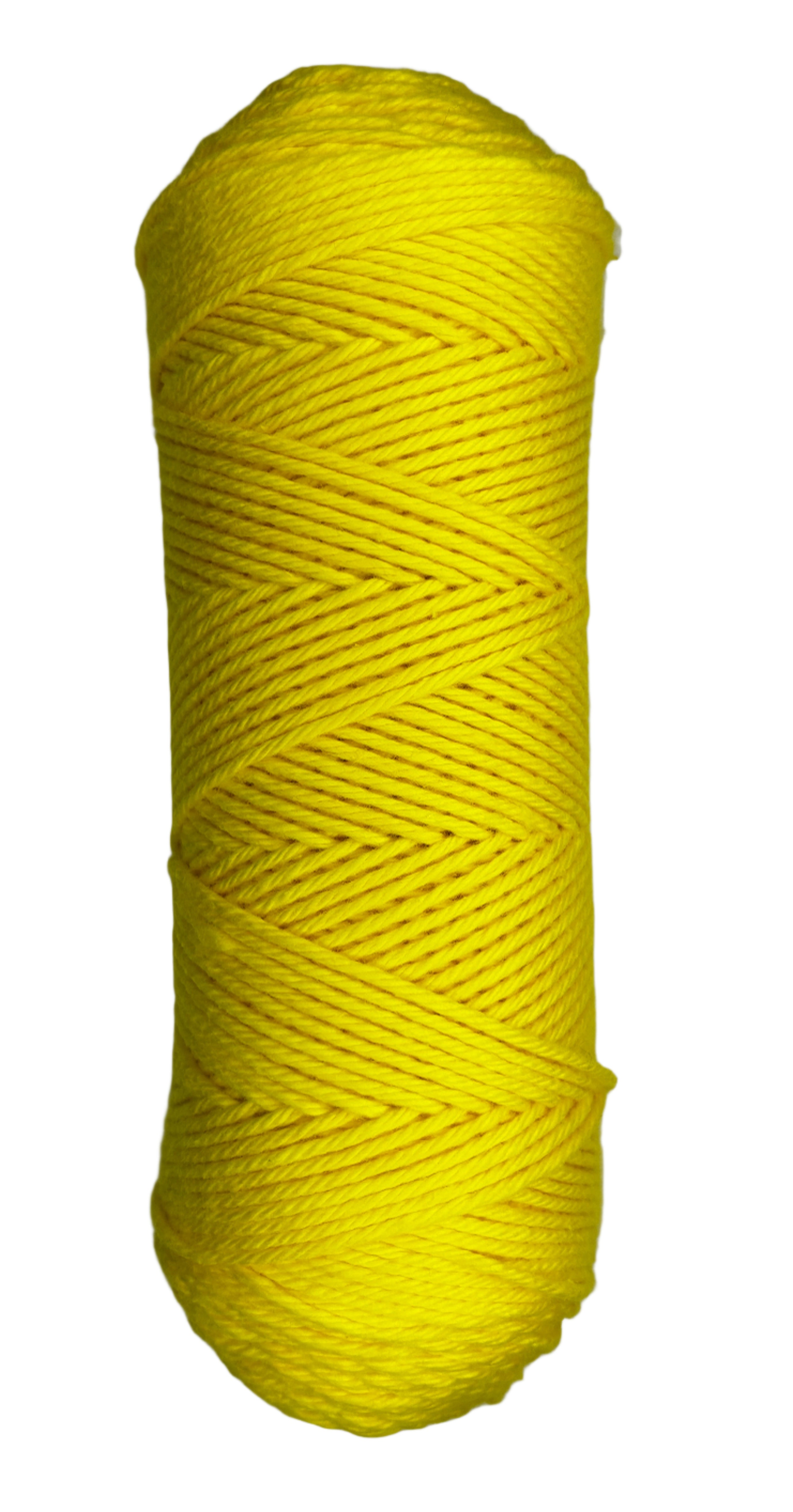 Yellow skein of cotton yarn