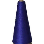 Blue spool of navy cotton on a white background