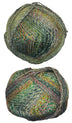 Green, red, pink skein of yarn 