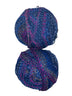 Blue, pink, yellow variegated skein of yarn