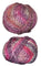 Pink, purple, grey ball of yarn 