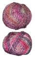 Pink, purple, grey ball of yarn 
